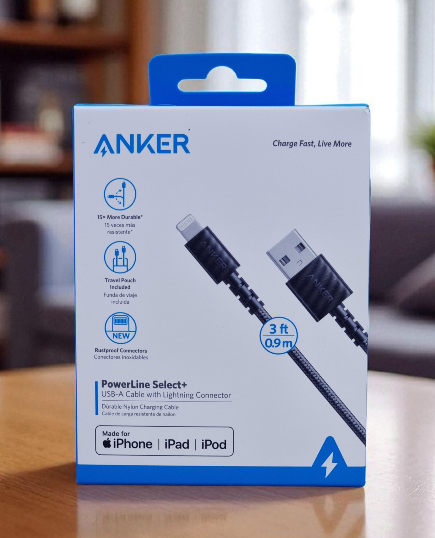 ANKER POWERLINE SELECT + USB-A TO LIGHTNING CABLE 3FT