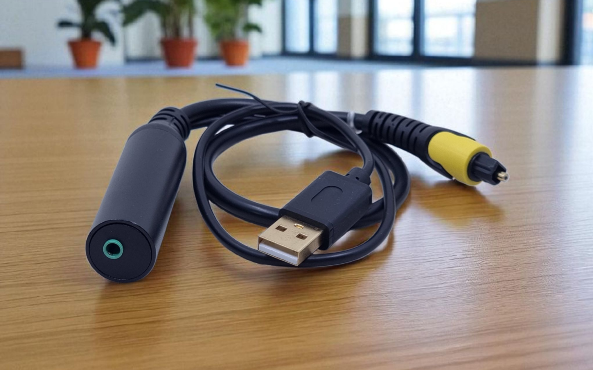 JINGHUA 3.5MM FEMALE TO OPTICAL FIBER + USB POWER SUPPLY